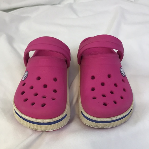 Crocs Crocband~ Little Girls Bubble Gum Pink Size 10/11 - Picture 2 of 7